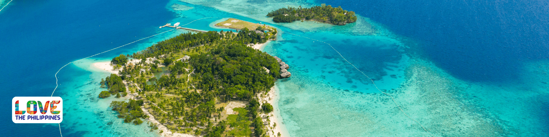 Aerial view of a tropical island off Davao